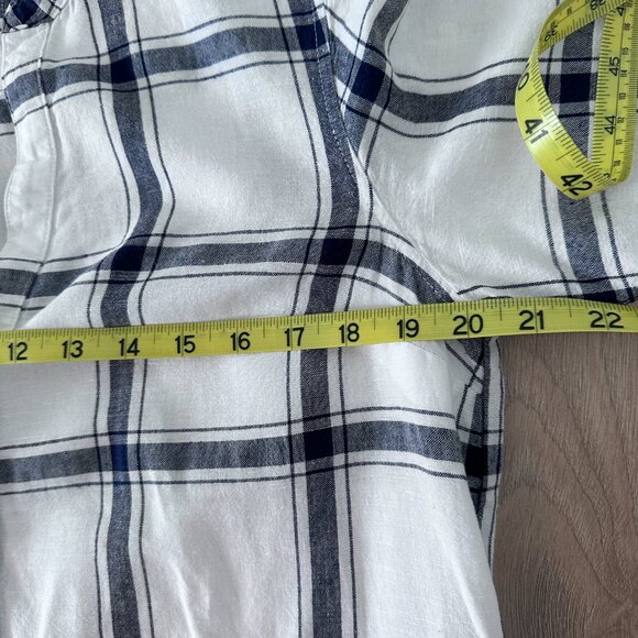 Midi/Maxi Shirt Dress sz 8  in Linen/Cotton- White & Blue Check - Picture 7 of 11